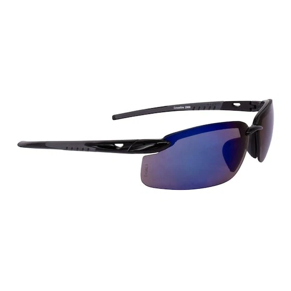 Crossfire 2968 Es5, Safety Glasses, Anti-Scratch, Blue Mirror Lens, Black - Image 2 of 2