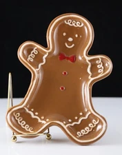 New Sleigh Bell Bistro Gingerbread Man Ceramic Trinket Dish - Spoon Rest