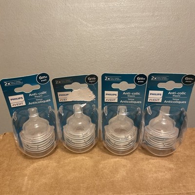 4 pack- Philips Avent Anti-Colic Baby Bottle Fast Flow Nipple 2 Ct. Baby Bottle