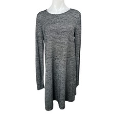 GAP Women's Gray Knit Long Sleeve Crew Neck Mini Tunic Shift Sweater Dress Sz M