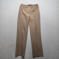 The Limited Stretch Tan Beige Flat Front Straight Leg Pants Zip Pockets Womens 2