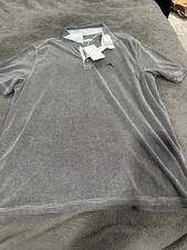 Tommy Bahama Shirt Polo Paradiso Cove Striped Large Coal MSRP $99.50 NEW NWT