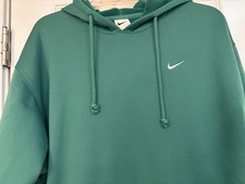 Nike Womens Excellent Thermal Fit Emerald Green Fleece Lined Hoodie LARGE