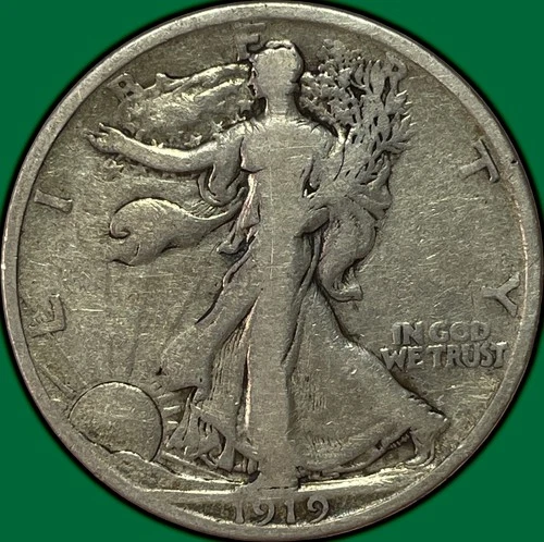 1919-D Walking Liberty Half Dollar Fine F Coin #36690