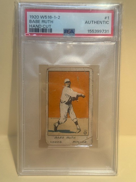 1920 Babe Ruth PSA Authentic Hand cut Strip Card - W516-1-2 Babe Ruth #1 view 3