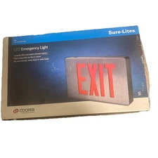 SURE-LITES LED Exit Sign, Brushed Aluminum Emergency Light with Red or Green ...