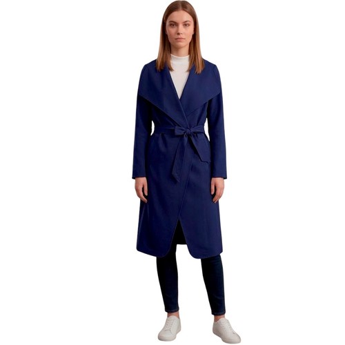 Womens Italian Long Trench Coat Open Front Duster Maxi Longline Jacket CasualFit - Picture 11 of 70