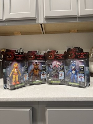 FNAF Five Nights At Freddy's Jazwares Glow Eyes Bonnie Freddy Chica Mangle 4 Set