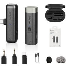 BOYA BY-WM3U 2.4G Wireless Microphone Clip-on Video Recording BY-WM3U & Case