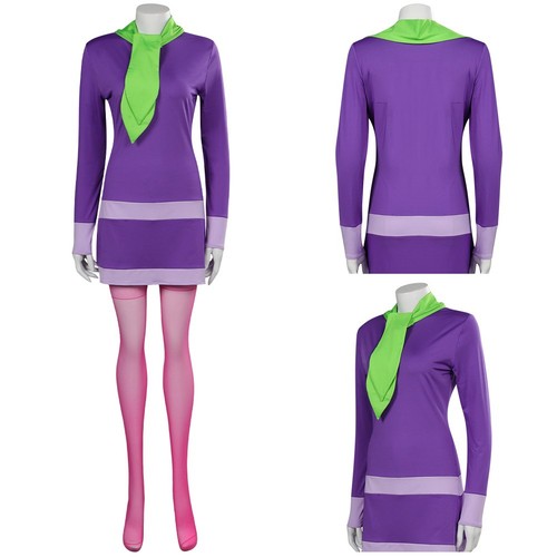 Scooby-Doo! and Krypto,Too!Daphne Blake Cosplay Costume Halloween Dress+Wig Hair - Picture 4 of 12