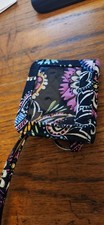 Vera Bradley, Black Multi Colored Zip coin purse ID holder,