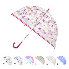 Kids Clear Bubble Umbrella with Dome Canopy, Lightweight Design, Wind and Rai...