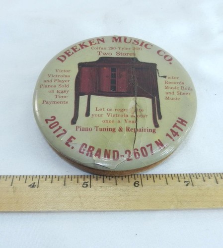 Deeken Music Co. PHONOGRAPH RECORD BRUSH DUSTER Cleaner Victor Victrola Missouri