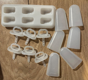 Vintage Tupperware #481 Ice Cubes Popsicle Molds Maker Tups With Tray - Set Of 6