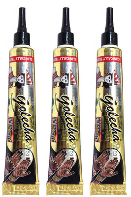 3X Golecha Mehandi Tattoo Tuben (Schwarz) 75G