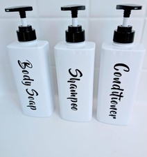 16.9oz Shampoo and Conditioner Dispenser Set 8.38"L x 7.95"W x 2.71"H Set of 3 