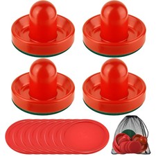 Air Hockey Pushers and Pucks Air Hockey Paddles with Felt Bottoms Goal Handle...