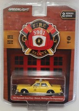 GREENLIGHT 1982 PLYMOUTH GRAN FURY DETROIT MICHIGAN FIRE RESCUE 1:64 DIECAST