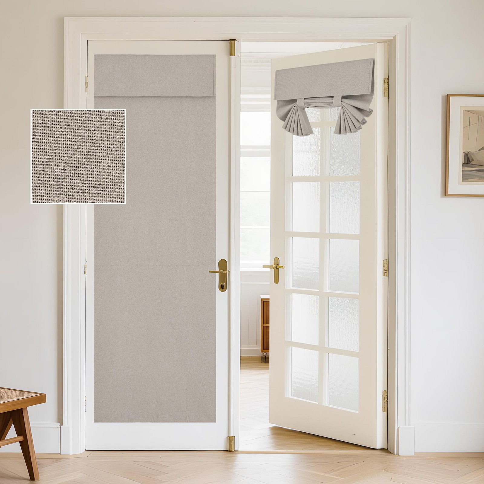 100% Blackout Linen French Door Curtains for Maximum Light Blocking by Tricia