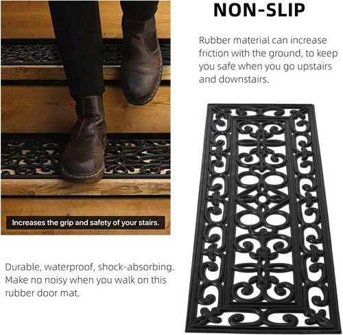 5x Rubber Staircase Step Treads Non Slip Indoor Outdoor Stair Treads for Stairs - Picture 5 of 15