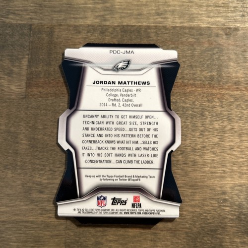 2014 Topps Platinum #PDC-JMA Jordan Matthews Rookie Die Cut Eagles F22 - Picture 2 of 2
