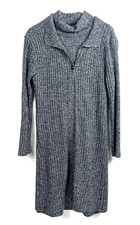 Women's Giorgio Fiorlini Collection Cable Knit Gray Sweater Dress Cardigan Sz L