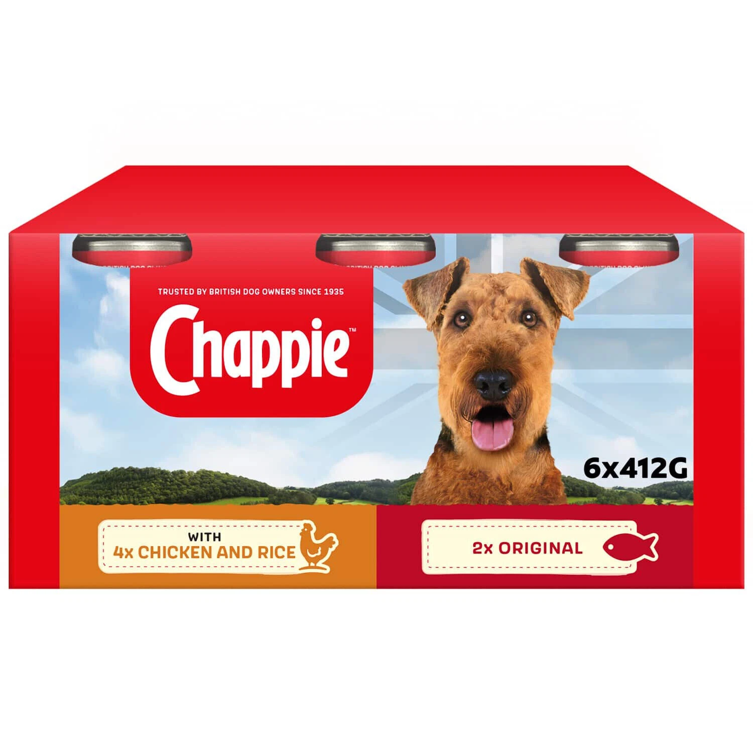 6 x 412g Chappie Dog Food Can Complete And Balanced Nutrition For Your Dogs