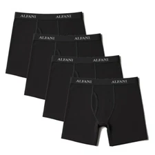 Alfani Men's 4 Pack Boxer Briefs Regular Fit Underwear Wicking Black XXL NWOT