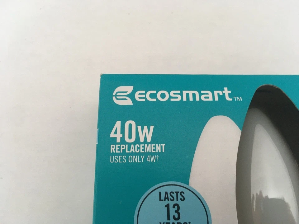 NEW EcoSmart 3-pk 40W B11 Frosted LED Bulb Candelabra Dimmable Daylight 5000K - Image 2 of 4
