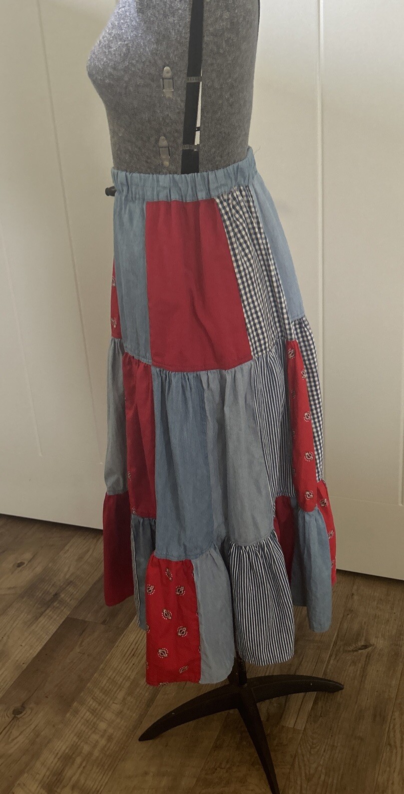 Vintage Western, Prairie, Swing Patchwork Skirt - image 2