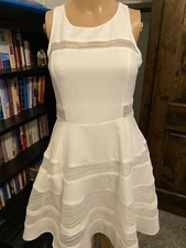 Lulus Woman Fit And Flare open back  Sleeveless Short Dress white Sz S- EUC ****
