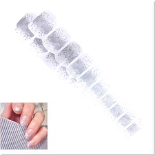 Jaysea Arts Nail Polish Wraps Color Silver Holo French Tip Nail Art Sticker B4G1