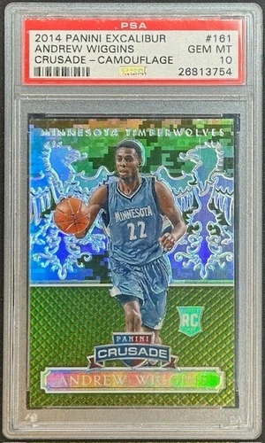 ANDREW WIGGINS 2014 Panini Excalibur Crusade #161 CAMOUFLAGE PSA 10