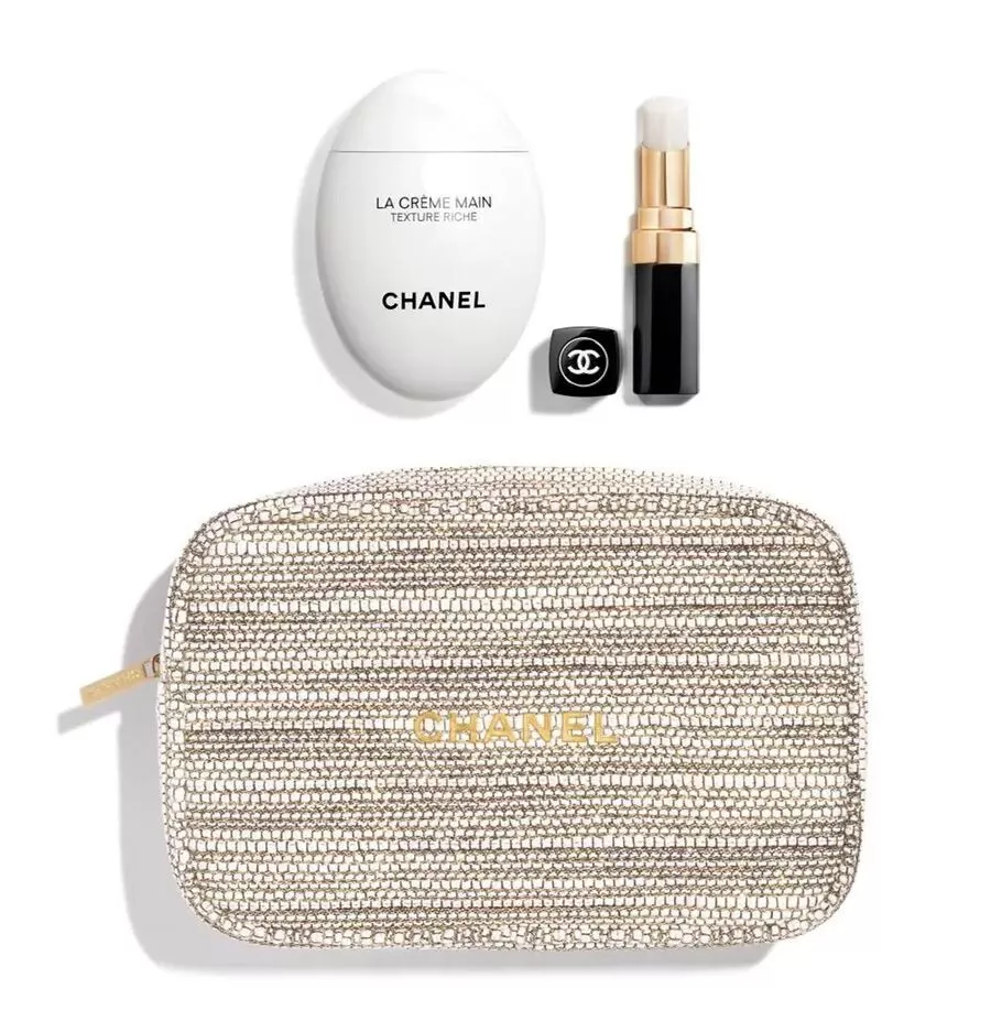 CHANEL HOLIDAY GIFT SET LA CRÈME TEXTURE RICHE Hand Cream & ROUGE COCO  BAUME Lip