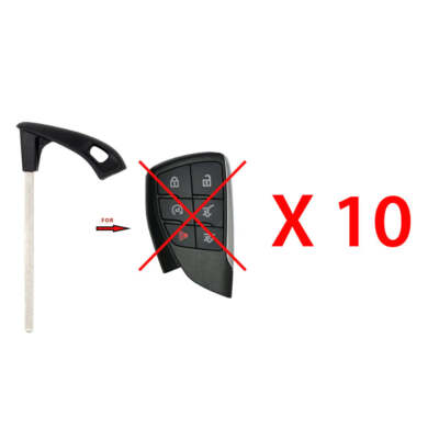 10 AKS KEYS Uncut Blade Emergency Insert Key Replacement for Chevrolet GMC-HU100