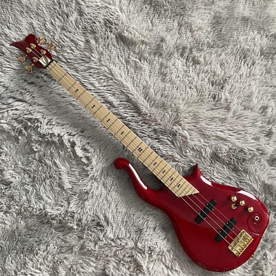 Prince Cloud Electric Bass Guitar 4 String Maple Fretboard Red Mahogany Body