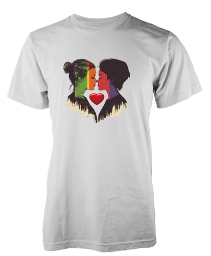 Pride The Kiss Lovers Loveheart Respect Rainbow LQBTQ Unique Tshirt Adult & Kids - Picture 20 of 20
