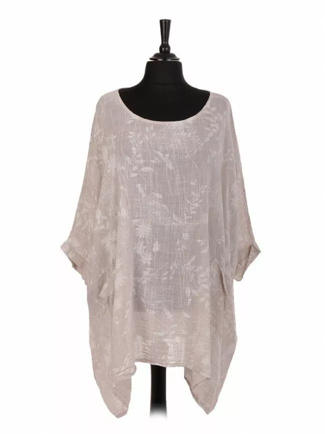 Robe d'été en coton imprimé tunique floral pour femme italienne Lagenlook taille plus