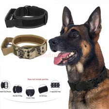 Tactical Adjustable K9 Dog Collar Military Heavy Duty Metal Buckle with Handle