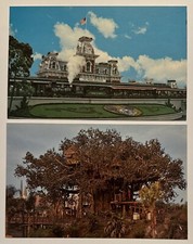 Walt Disney World Florida FL Rail Road and Swiss Family Robinson Vtg Postcards