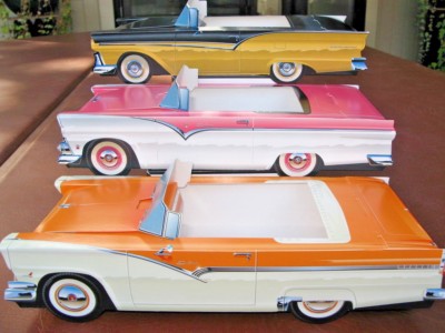 6 ~ Classic Ford Cardboard Cars Kids Food Box Tray  Party Favor Table Center *