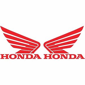 2 HONDA WING LOGO RED DECALS MOTORCYCLE RACING CAR STICKER 