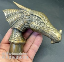 Solid Brass Dragon Head Statue Walking Stick Cane Handle Top Topper Collection