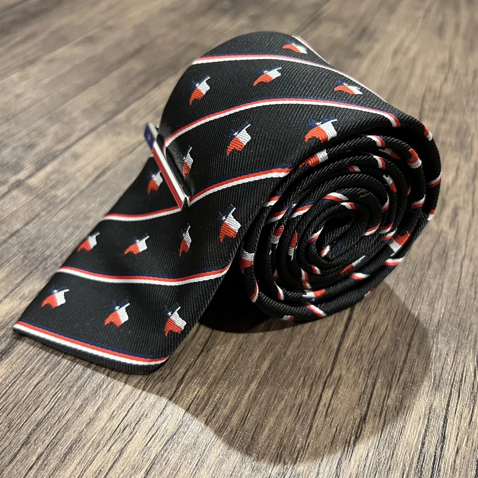 Conjunto de corbata de bandera y barra de corbata de mapa del estado de Texas a juego para hombre clip de corbata de regalo Foto 2 de 4