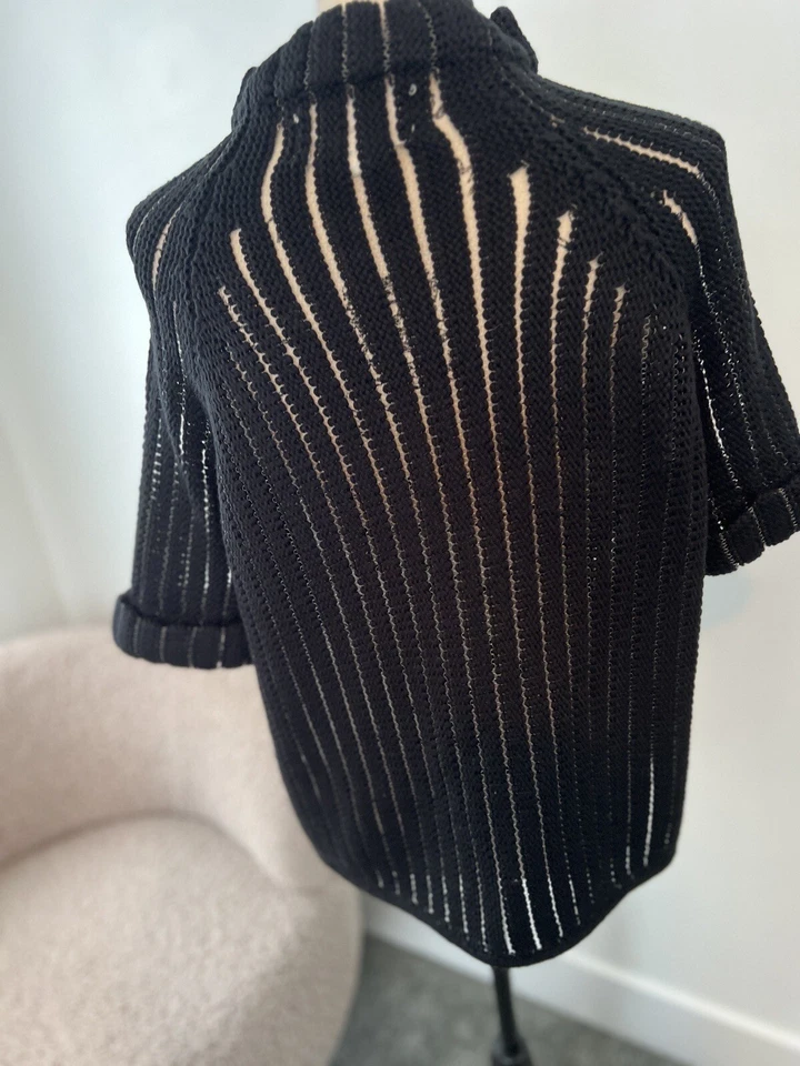 Suéter Top Camisa JOA Los Angeles Para Mujer Manga Corta Cuello Simulado Talla M Negro Foto 3 de 4