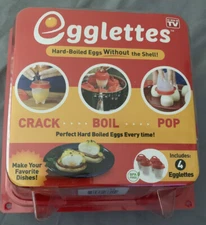 Egglettes Silicone Egg Cooking Cups, Pack of 4 Crack Boil & Pop Perfect Hard Egg