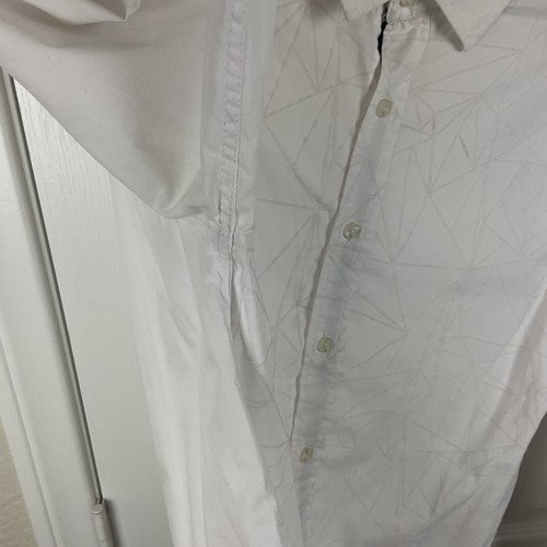 Marc Ecko Cut And Sew Men’s White Button Up Geometric Grunge Long Sleeve Shirt S - Picture 3 of 13