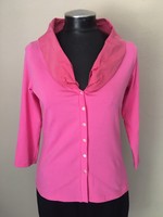 Gossip Firenze Blouse Pink Cardigan Button Down Top Silk Collar 3/4 Sleeve Gossip Firenze Blouse Pink Cardigan Button Down Top Silk Collar 3/4 Sleeve
