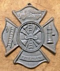 Fireman Plaque Maltese Firefighter Cross, cast iron sign 8 x 9 inches — photo 1