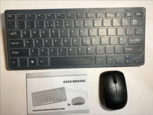 Black Wireless Mini Keyboard & Mouse for Samsung TV UE55M5500 - Picture 1 of 8